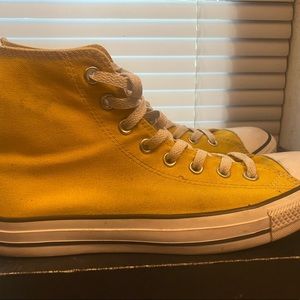 Yellow Converse High Tops - Mens 10